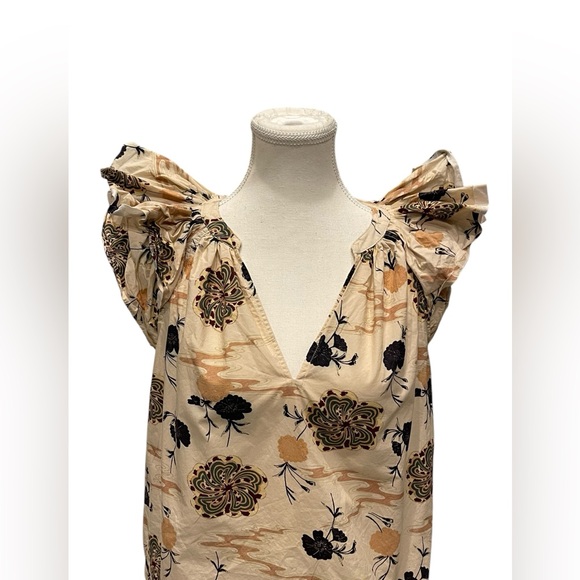 Ulla Johnson Ruffle-Sleeve Floral Elia Top Sz:0 - Picture 6 of 12